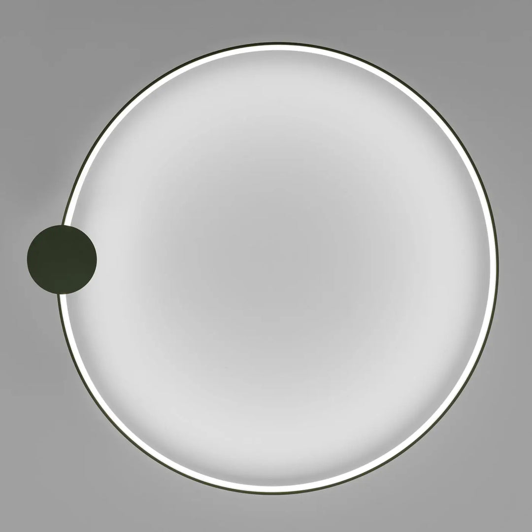 Luminaire plafonnier collection rio design moderne avec panneau en verre dépoli blanc et cadre noir finition vert olive