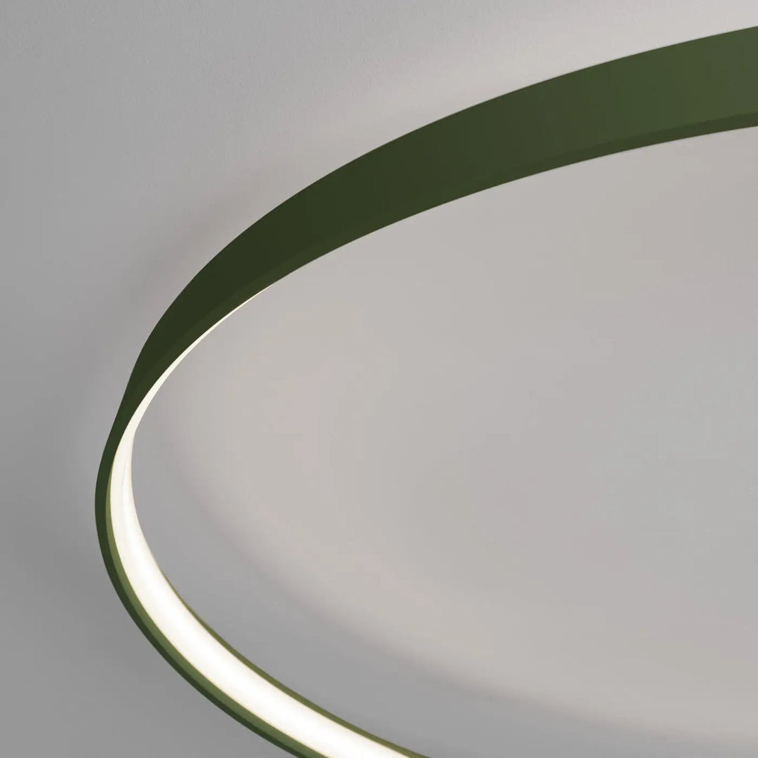 Luminaire plafonnier olive vert collection rio design moderne led circulaire 4000k pour intérieur contemporain
