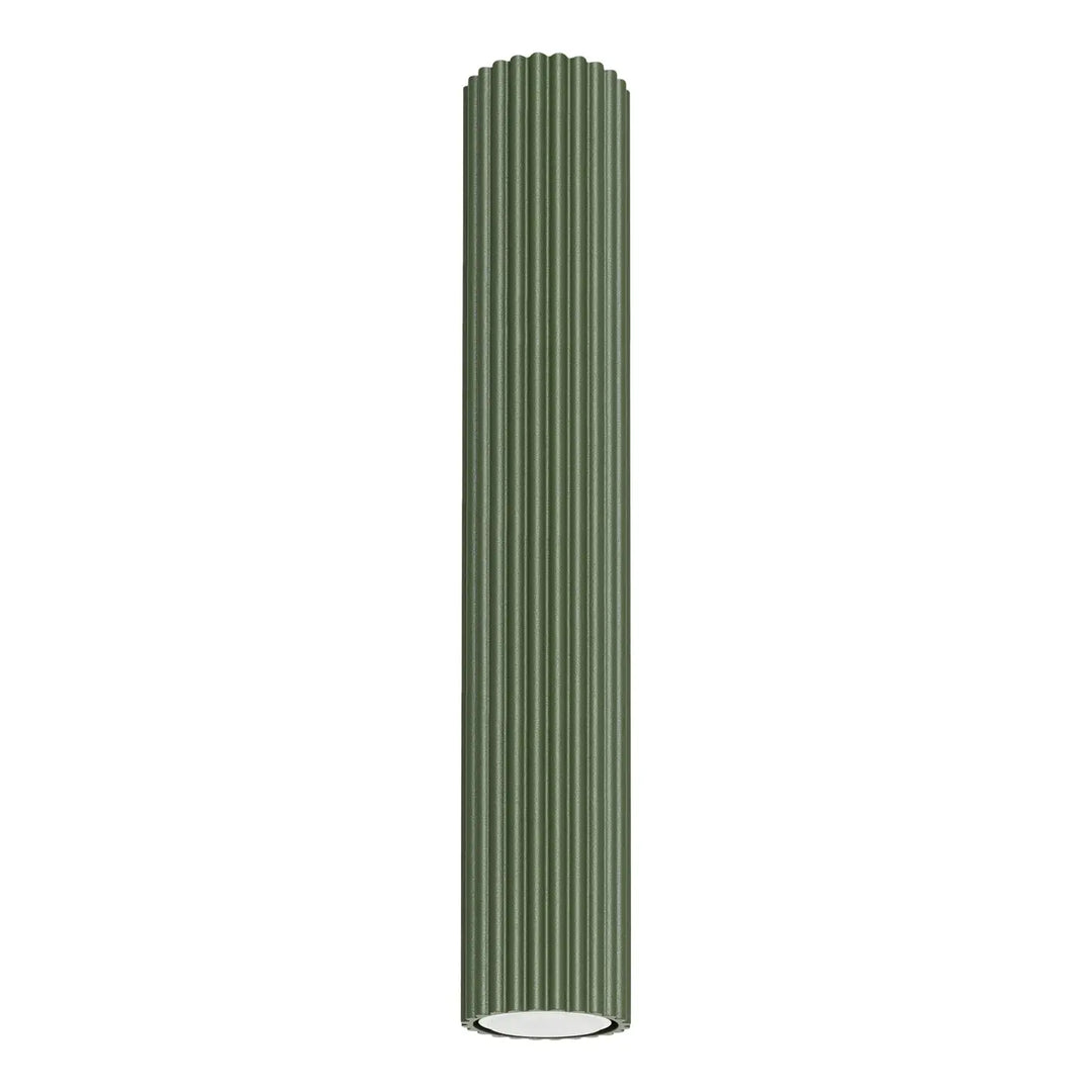 Luminaire plafonnier karbon allie design minimaliste avec ampoules gu10 interchangeables finition métallique vert olive