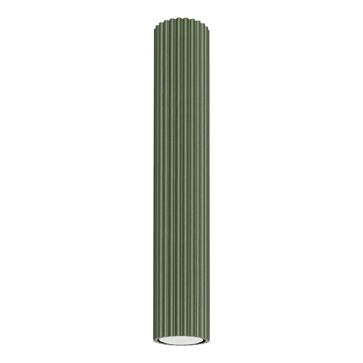 Luminaire plafonnier karbon allie design minimaliste avec ampoules gu10 interchangeables finition métallique vert olive