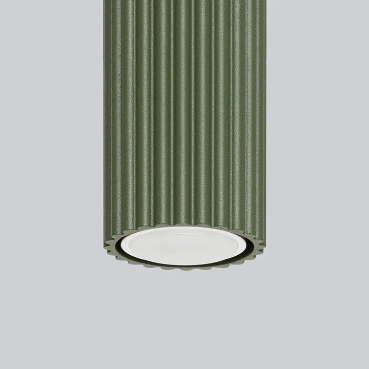 Plafonnier karbon allie design minimaliste vert olive avec diffuseur blanc et ampoules gu10 interchangeables