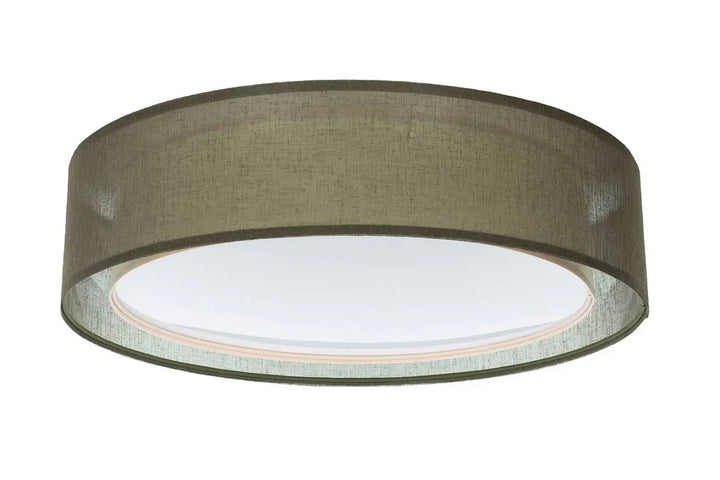 Plafonnier vert olive en tissu avec diffuseur circulaire translucide luminaire plafonnier puro vert olive