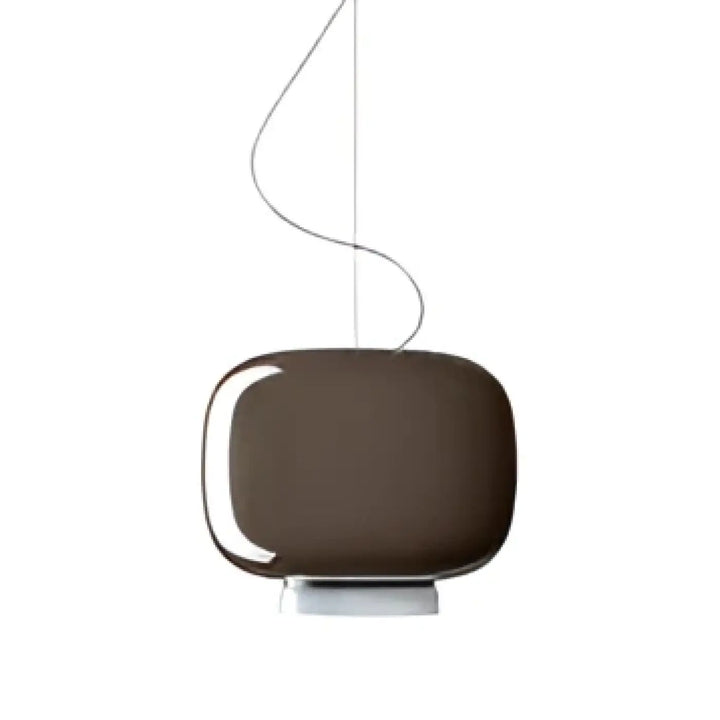 Suspension luminaire aural rectangulaire marron avec design moderne et accents métalliques luminaire moderne