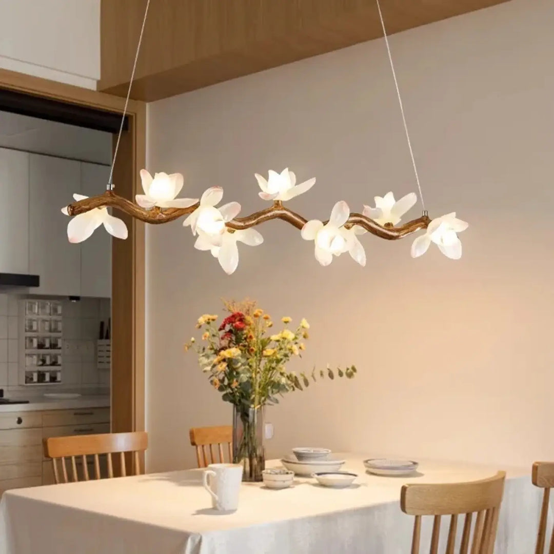 Suspension luminaire jemah lampe suspendue en bronze avec fleurs blanches lumineuses pour décorer des mètres carrés
