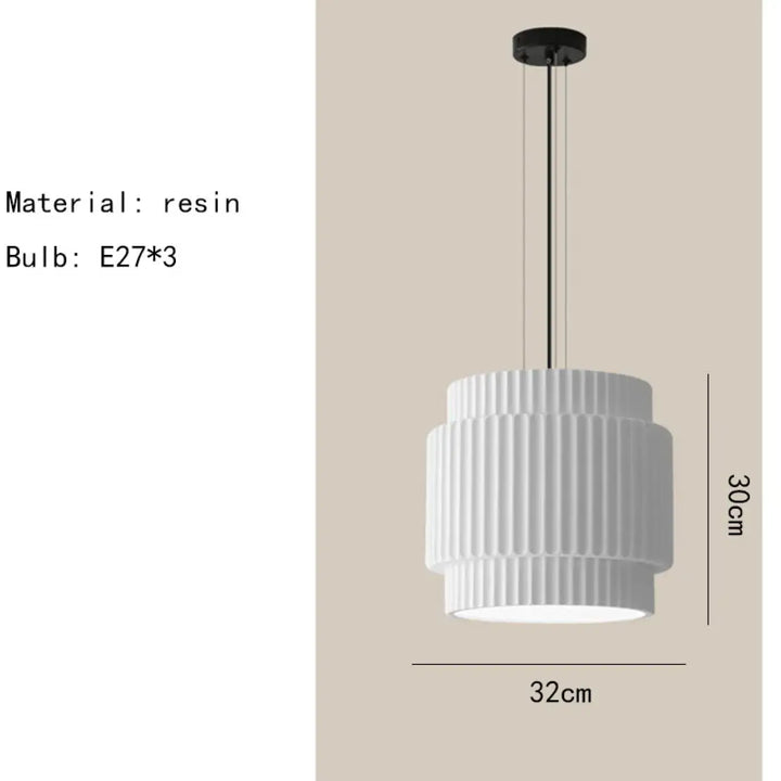 Suspension luminaire crebia en résine blanche avec design moderne à étages et suspension en métal noir