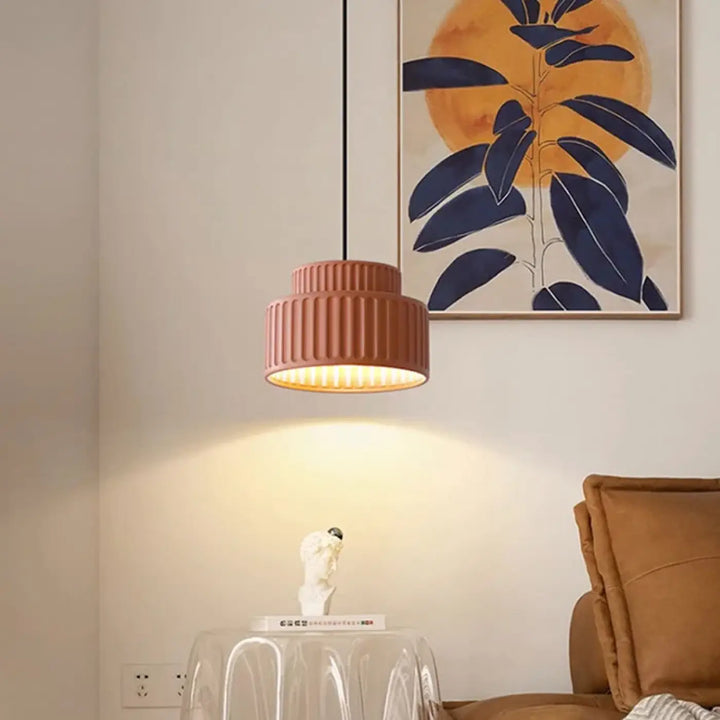 Suspension luminaire crebia en céramique côtelée chaude de style moderne suspendue au plafond