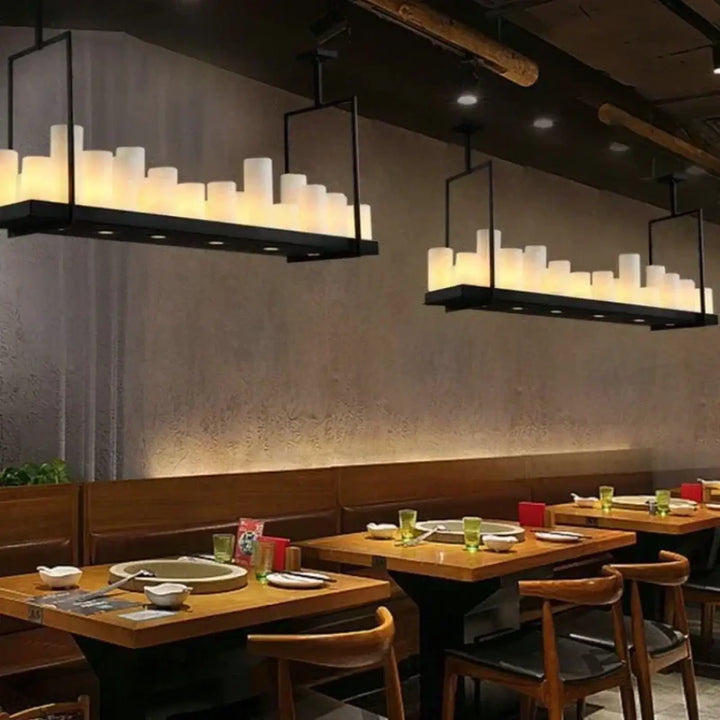 Suspension luminaire troreh avec led chandeliers à verre cylindrique chaud noir pour un effet skyline sans frais supplémentaires