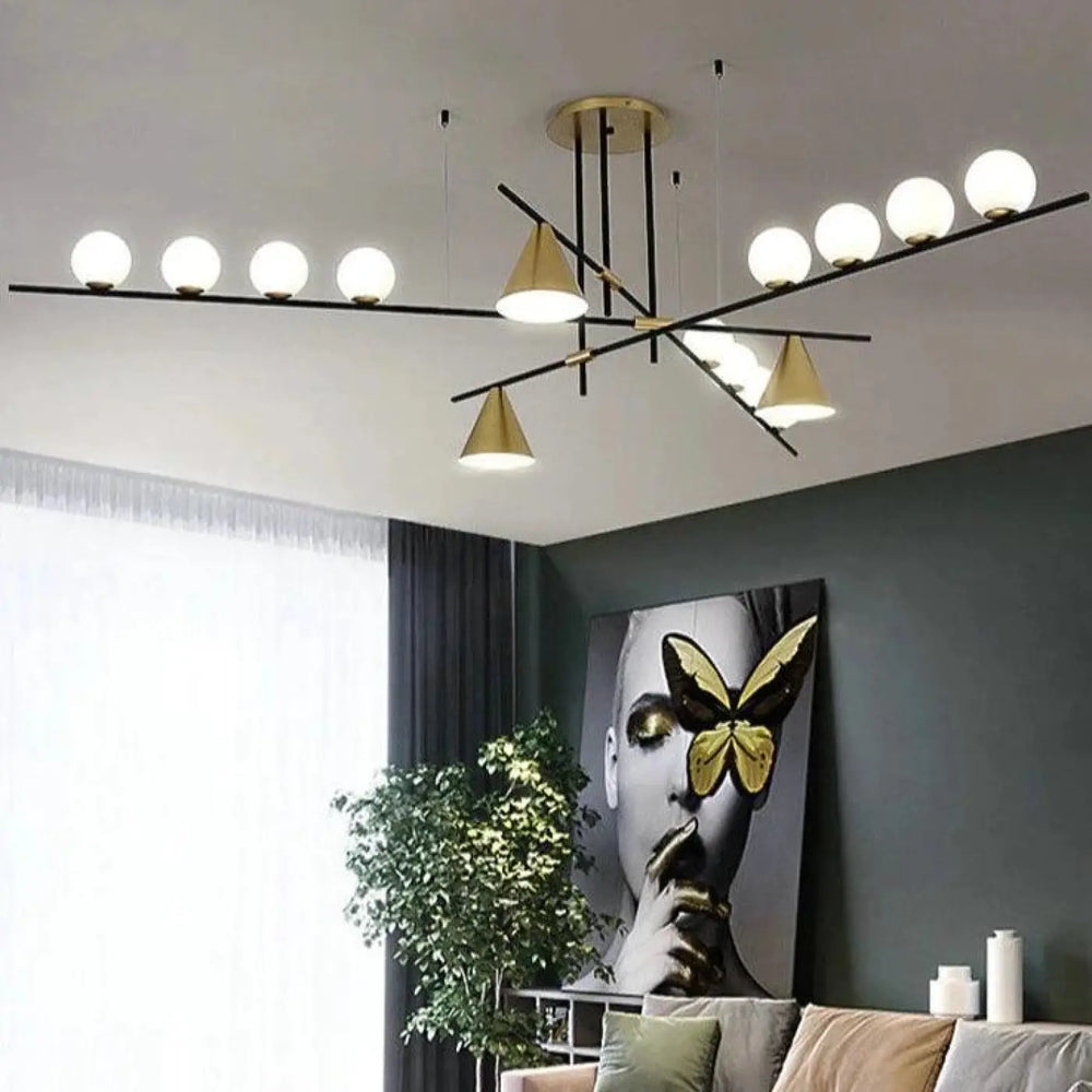Moderne Suspension Luminaire à Boules et Cônes