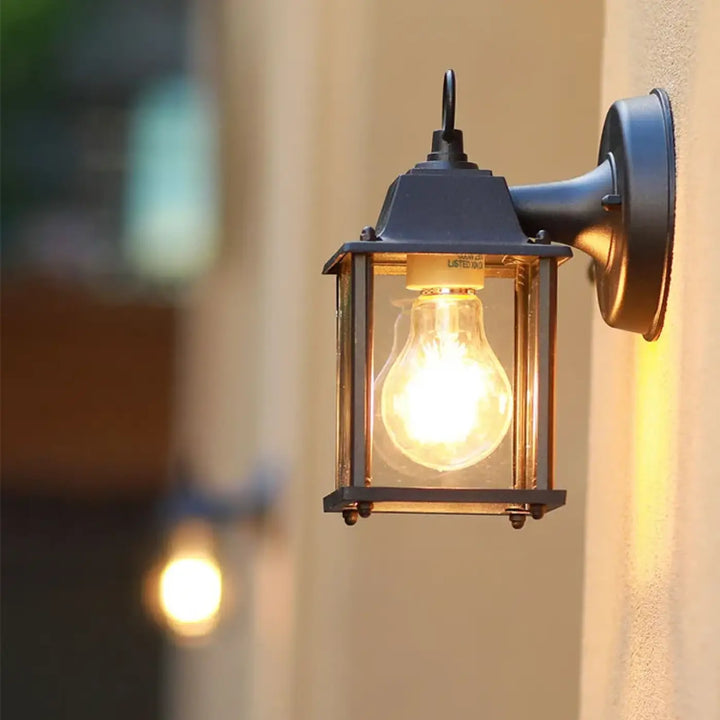 Petit Luminaire Extérieur À Ampoule E27 Noir Pour Façade