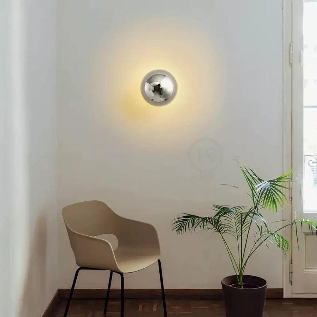 Petite Applique Murale Ronde En Aluminium