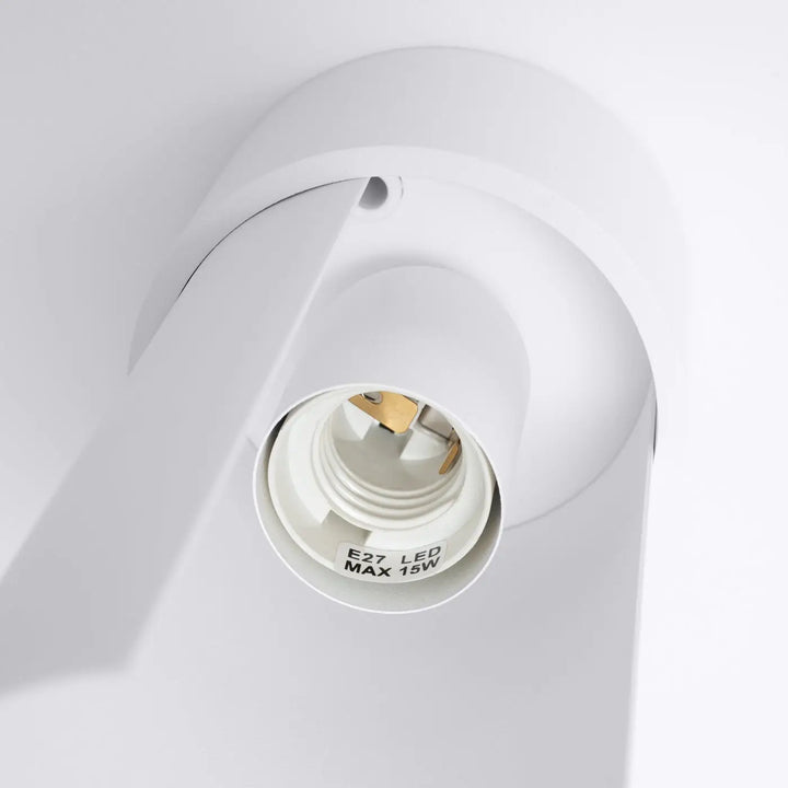 Luminaire plafonnier flash blanc avec lampe flash led e27 15w design moderne et feuille rotative