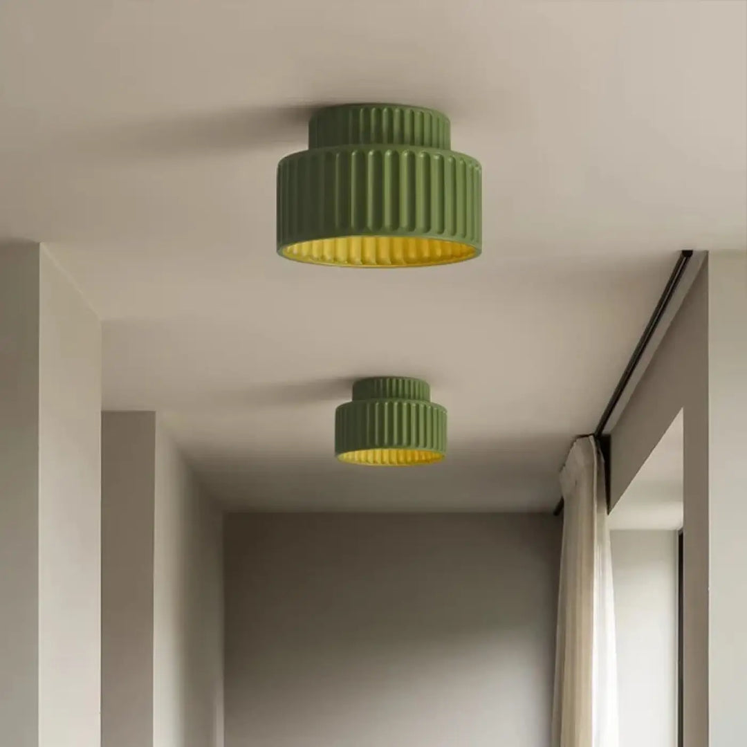 Plafonnier Contemporain Couleur Beige Blanc Vert Élégant