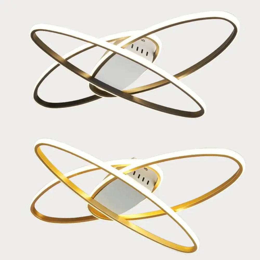 Plafonnier contemporain led forme anneaux design luxe