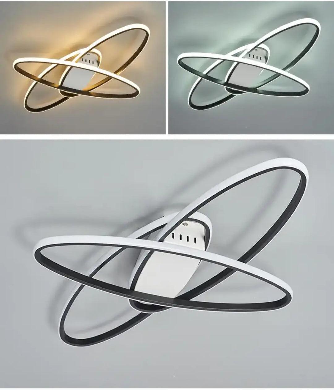Plafonnier contemporain led forme anneaux design luxe