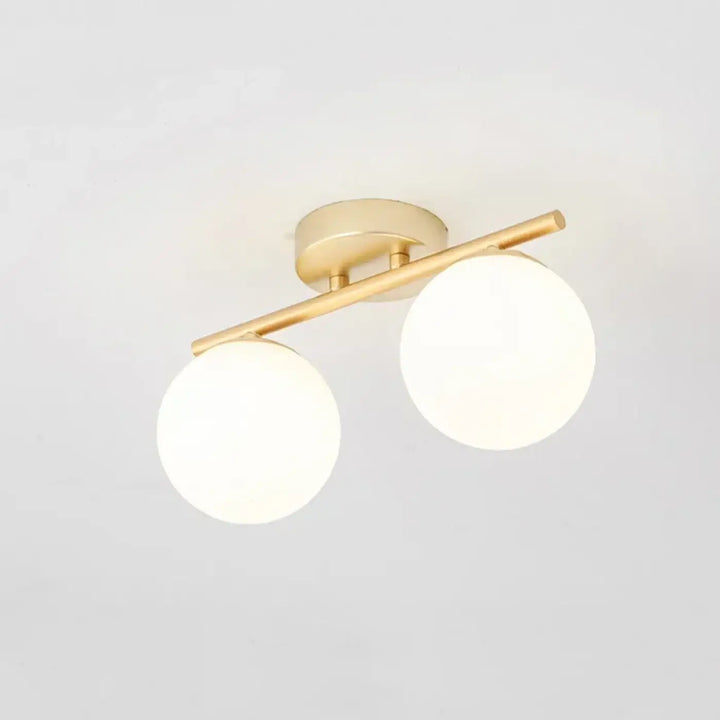 Plafonnier à deux globes lumineux style design élégant