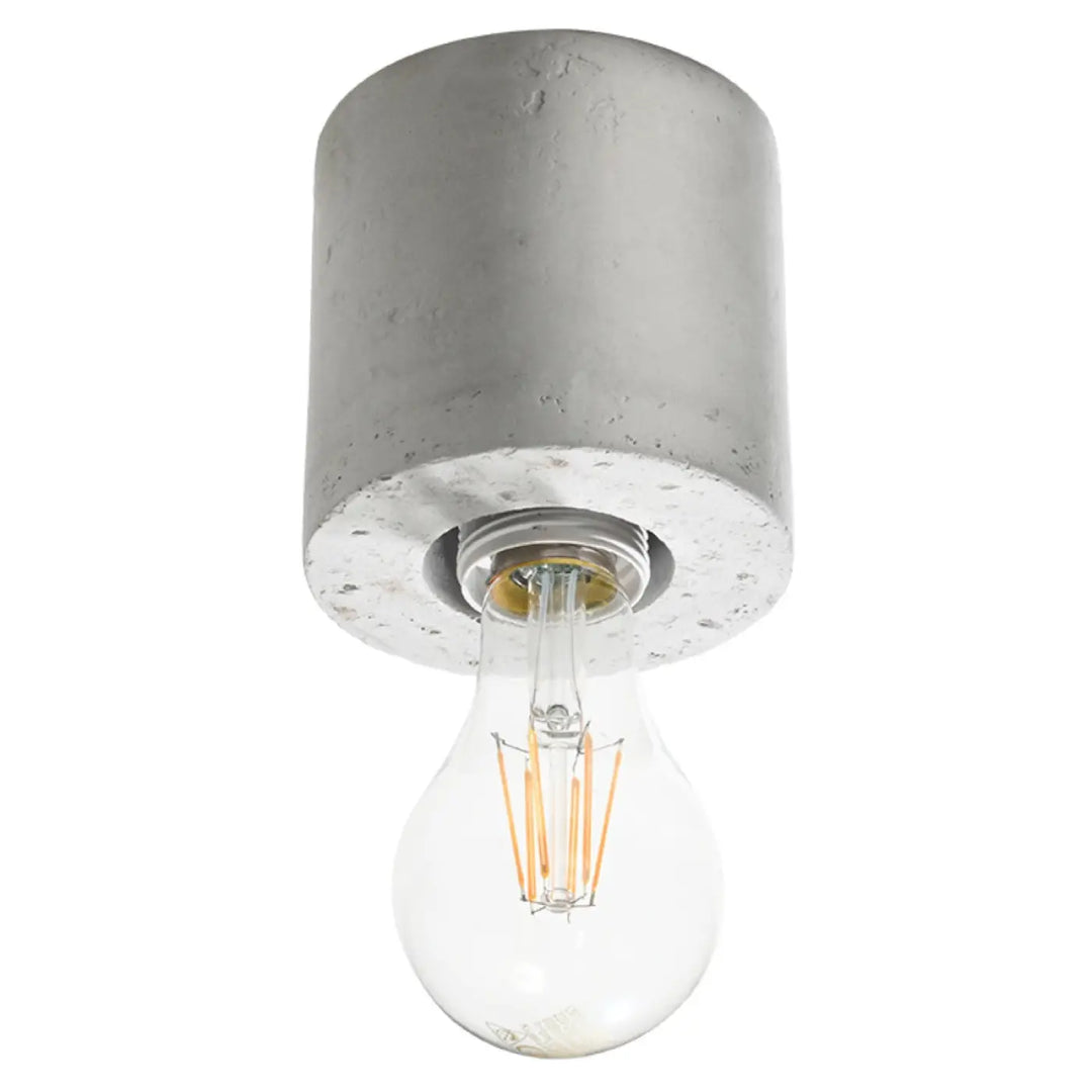 Plafonnier salgado en béton avec ampoule edison en verre clair pour sentez mieux l ambiance intérieure