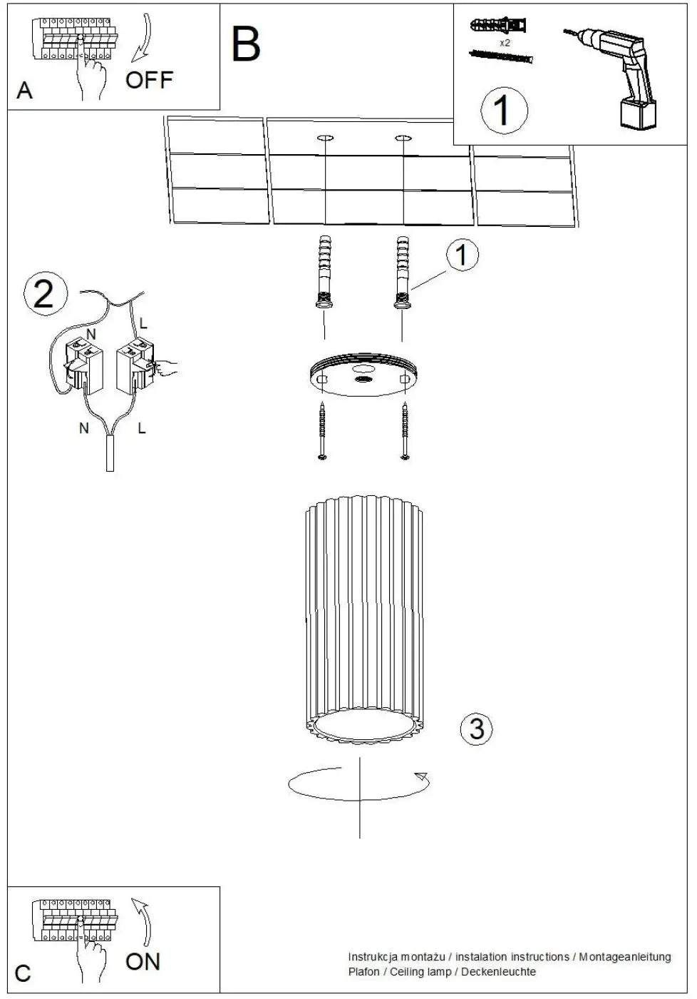 Luminaire plafonnier ivar blanc led 3000k avec abat-jour modernes rainurés offrant un design expressif et confort d’utilisation