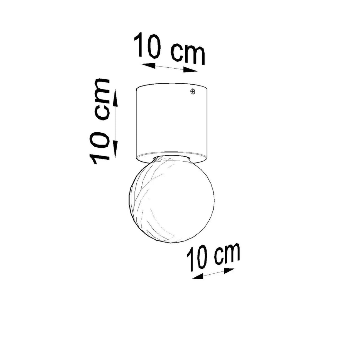 Plafonnier salgado en bois naturel minimaliste cylindrique avec base sphérique 10 cm de hauteur et diamètre drewniany plafon