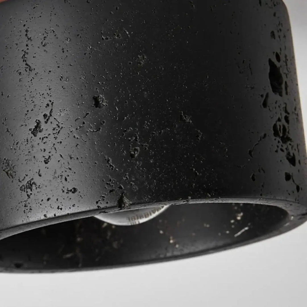 Plafonnier cylindrique et marbre design moderne style noir