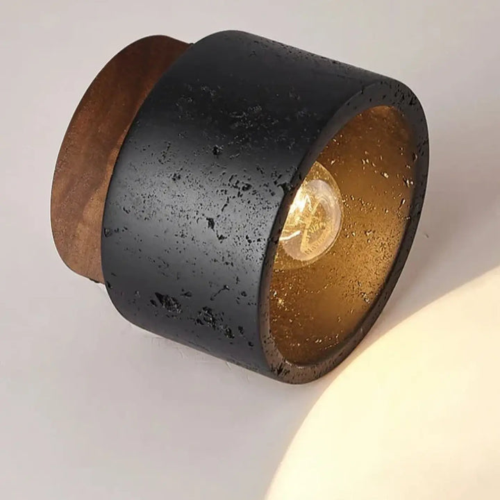 Plafonnier cylindrique et marbre design moderne style noir