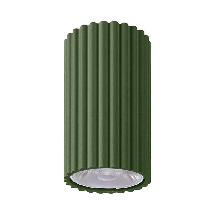 Luminaire plafonnier ivar vert olive en abat-jour modernes rainurés avec design expressif et confort d’utilisation led 3000k