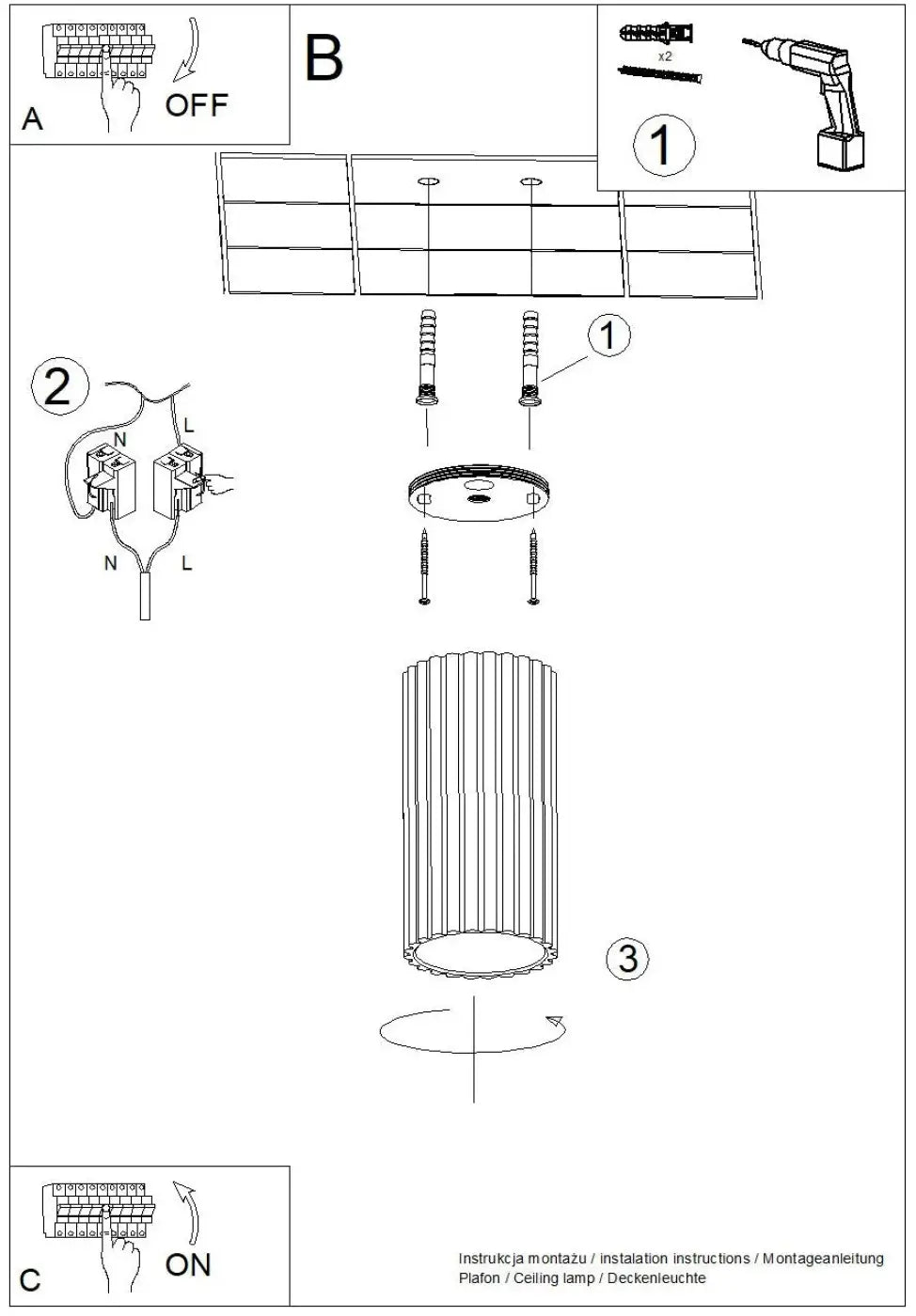 Luminaire plafonnier ivar rouge ochra avec abat-jour modernes rainurés cylindrique à base évasée pour confort d’utilisation