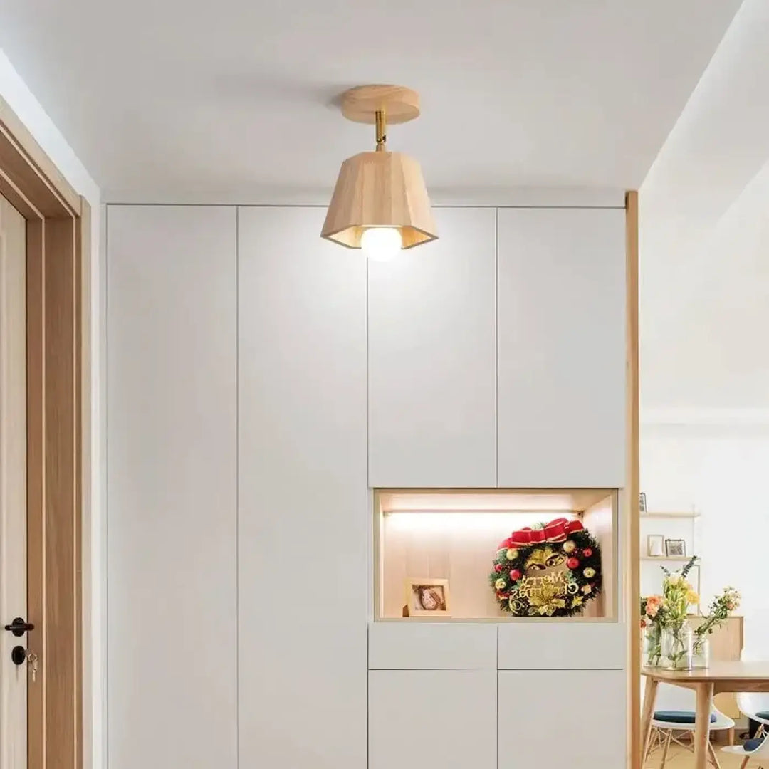 Plafonnier bois spots led orientables style moderne élégant