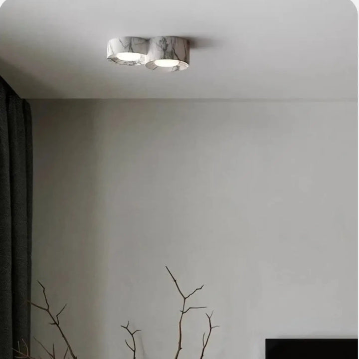 Plafonnier design led compact couleurs marron gris