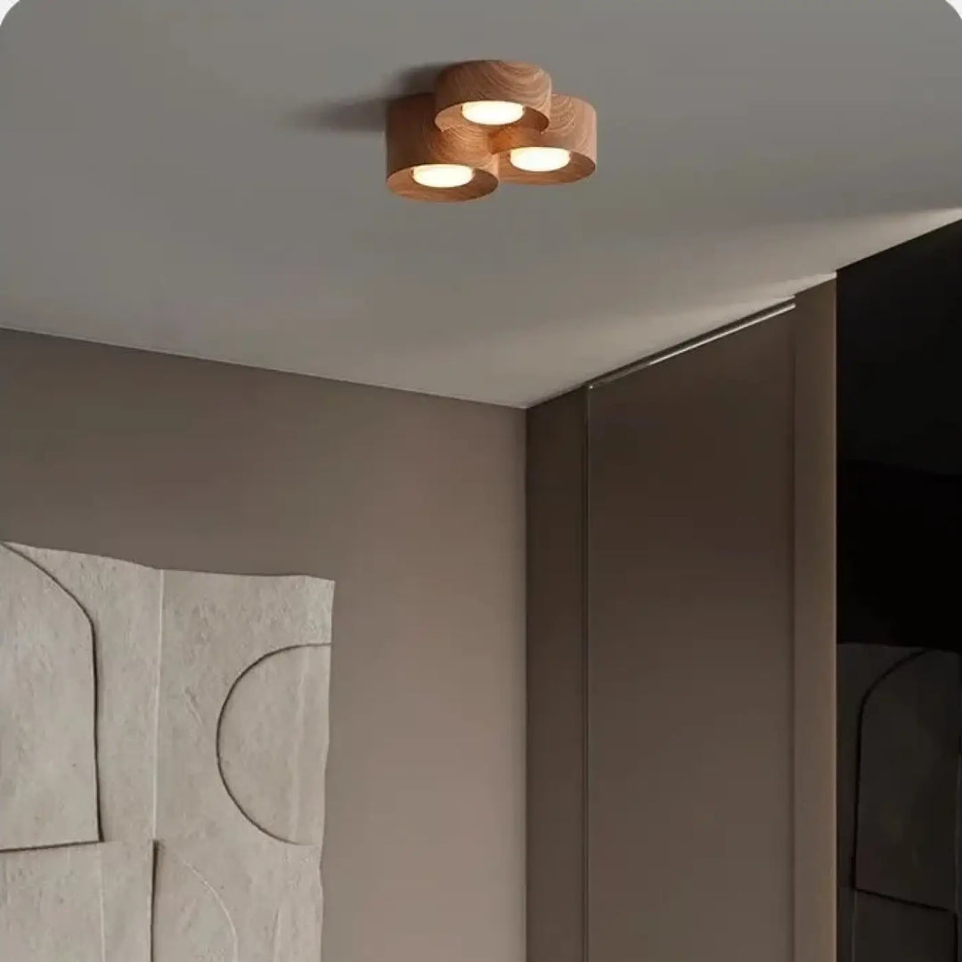 Plafonnier design led compact couleurs marron gris