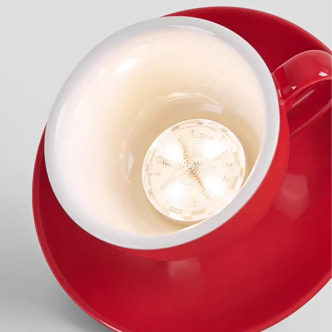 Plafonnier design moderne céramique rouge led ambiance chic