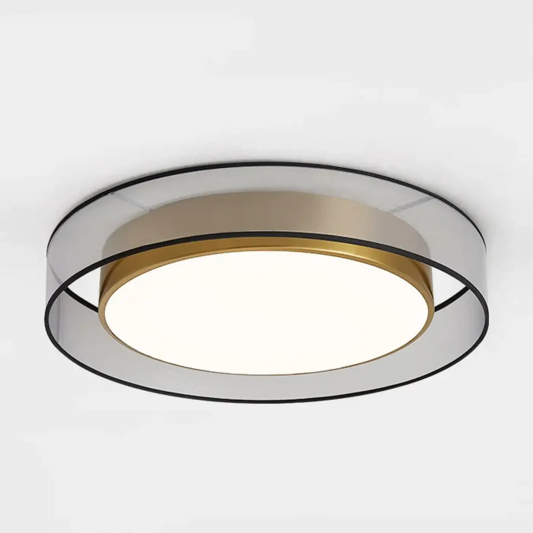 Luminaire plafonnier vadim moderne circulaire avec design épuré en or et acrylique transparent