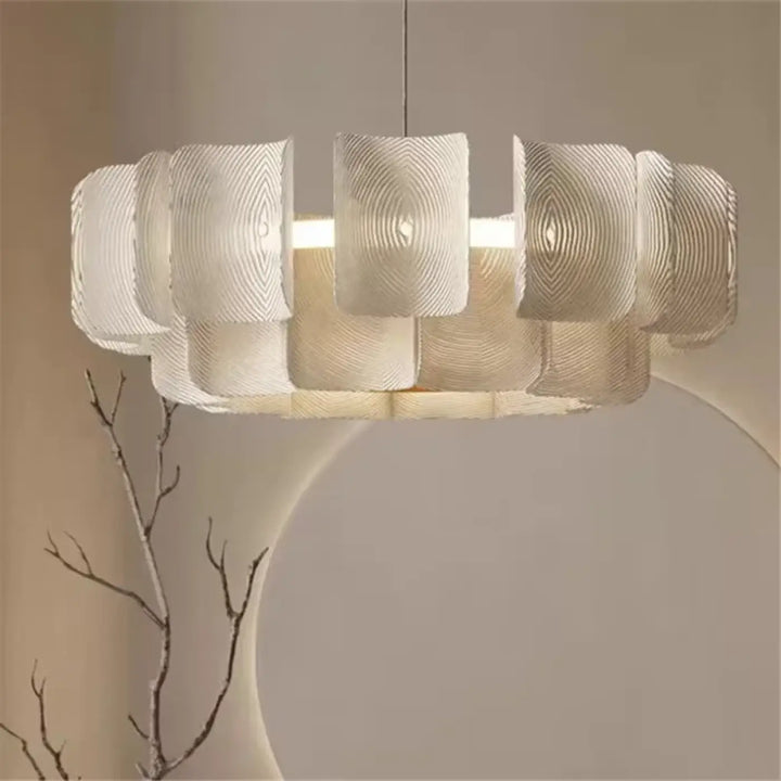 Plafonnier floral design pétales lumineuses blanc raffiné