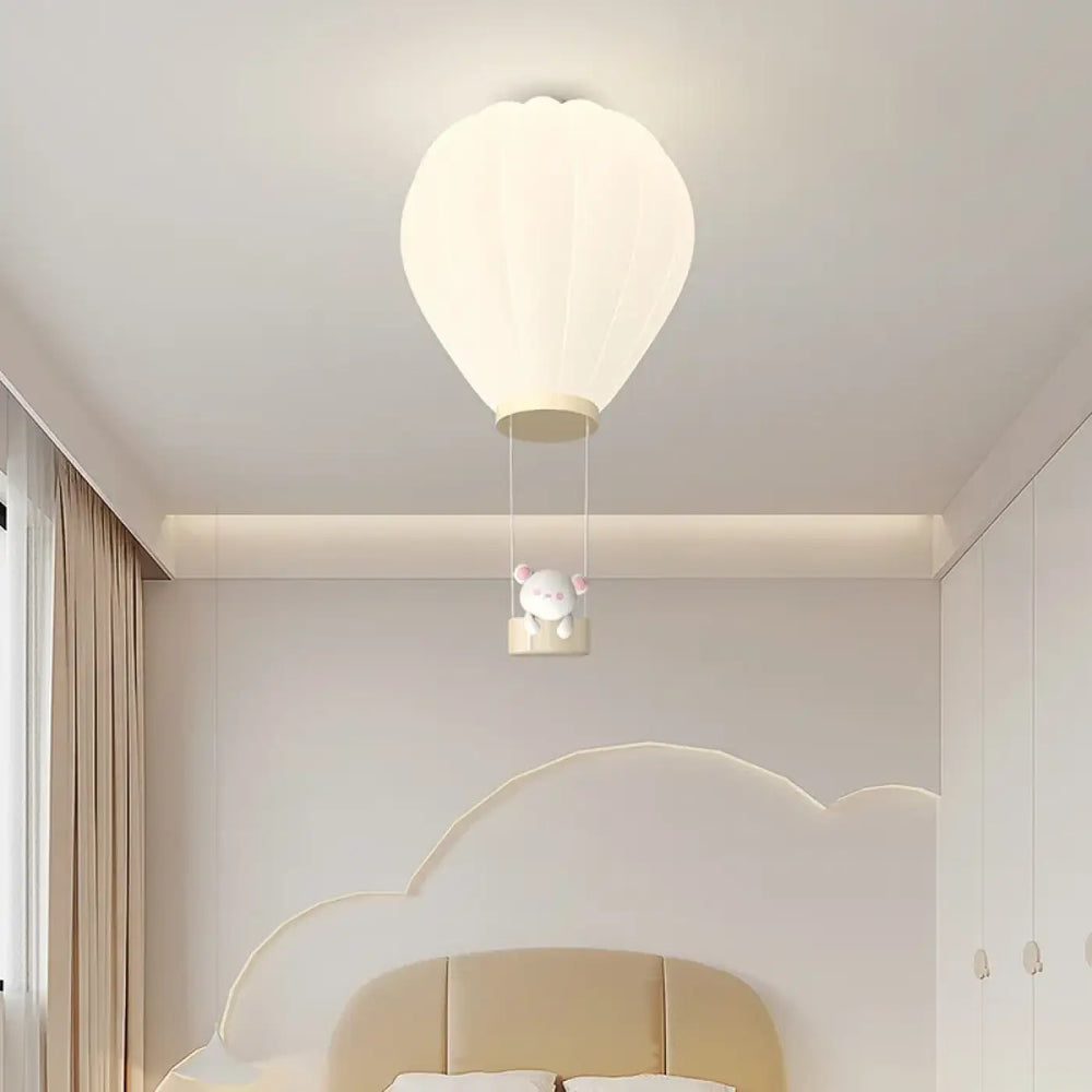 Plafonnier Enfant Montgolfière Design Doux Style Blanc