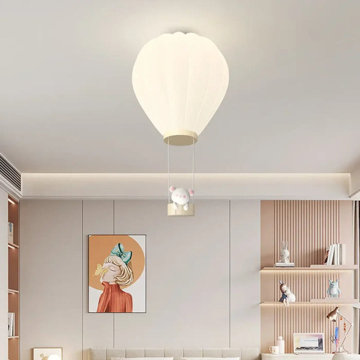Plafonnier Enfant Montgolfière Design Doux Style Blanc