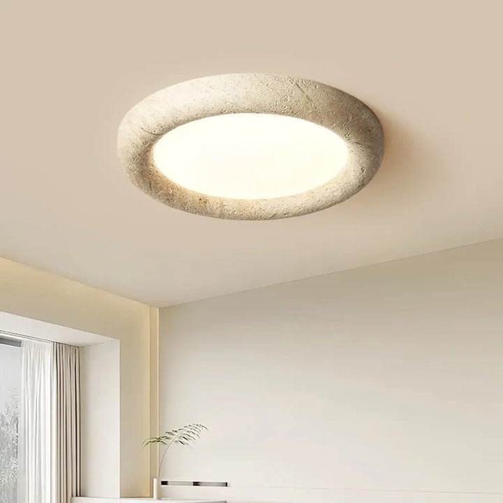 Plafonnier En Feutre Naturel Avec Diffuseur LED Rond

