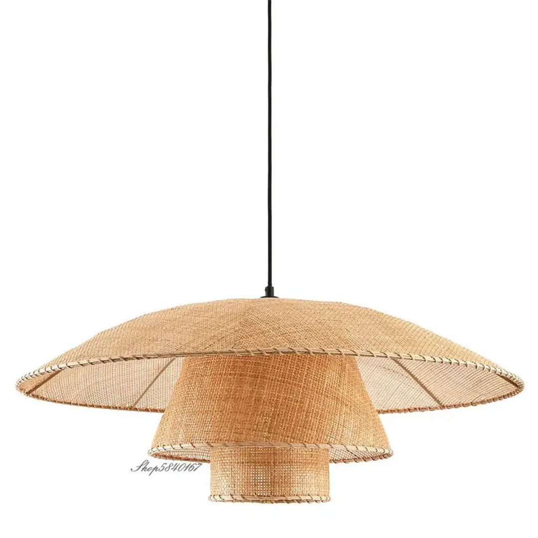 Plafonnier fleur en bois design naturel sculpté style beige
