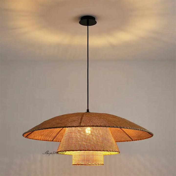 Plafonnier fleur en bois design naturel sculpté style beige