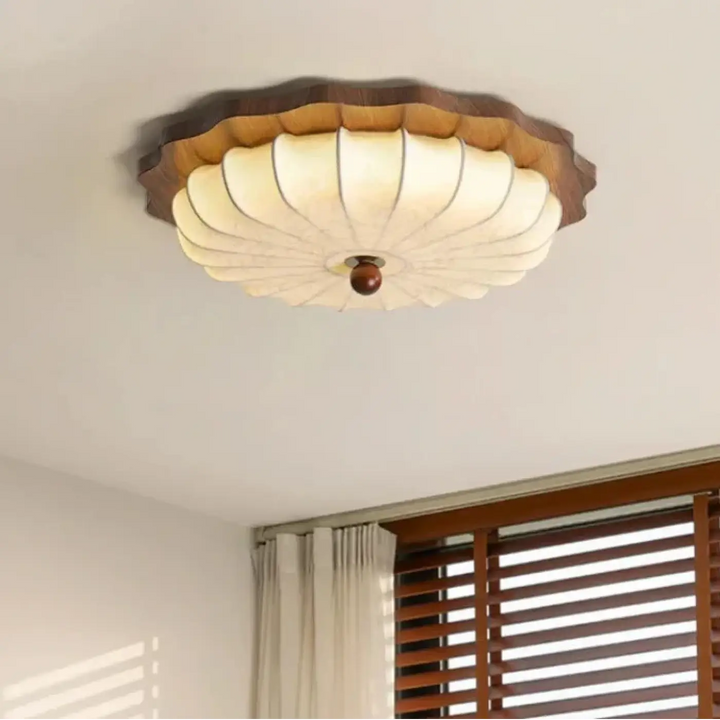 Plafonnier fleur sculptée avec lumière diffuse élégant