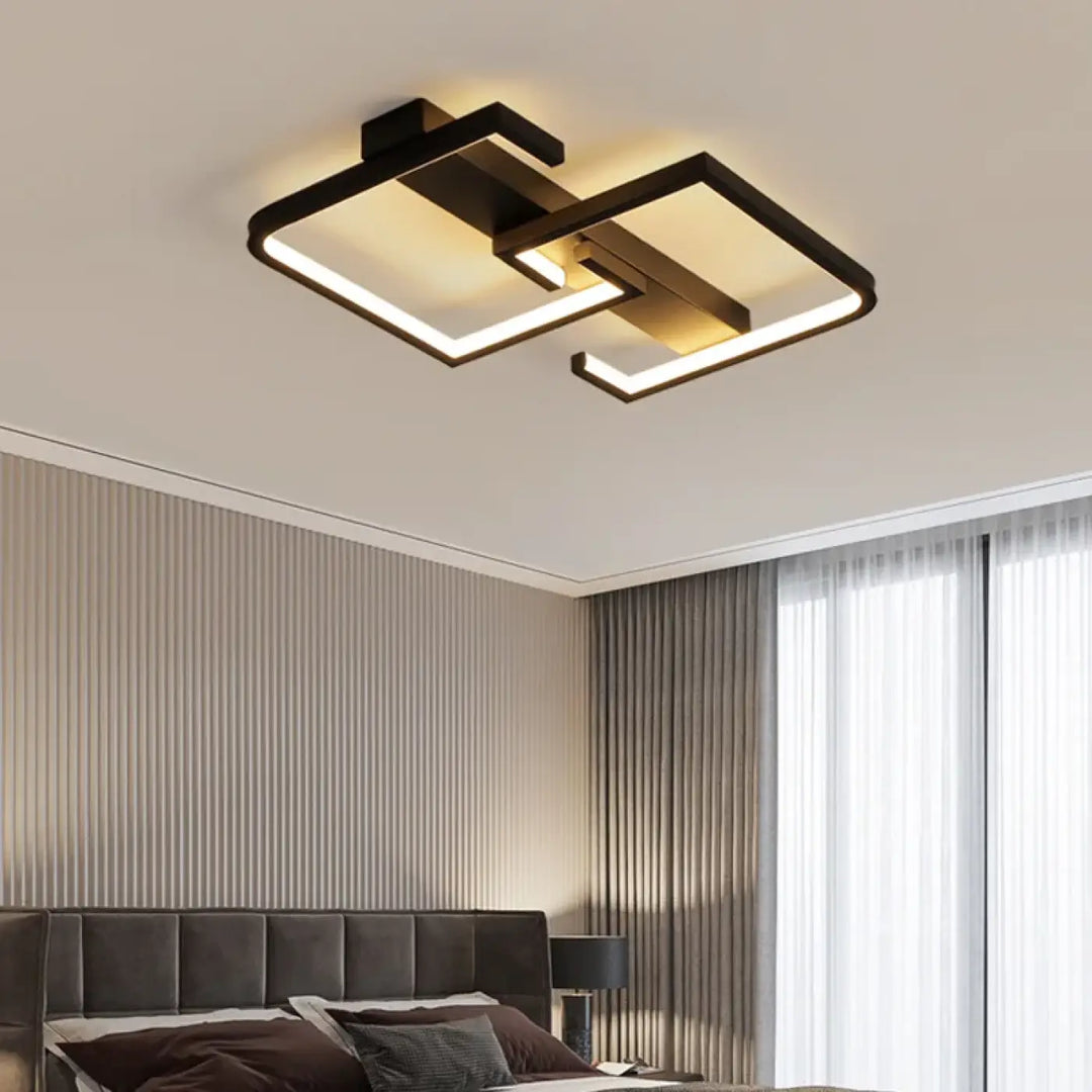 Plafonnier géométrique noir style minimaliste au design moderne