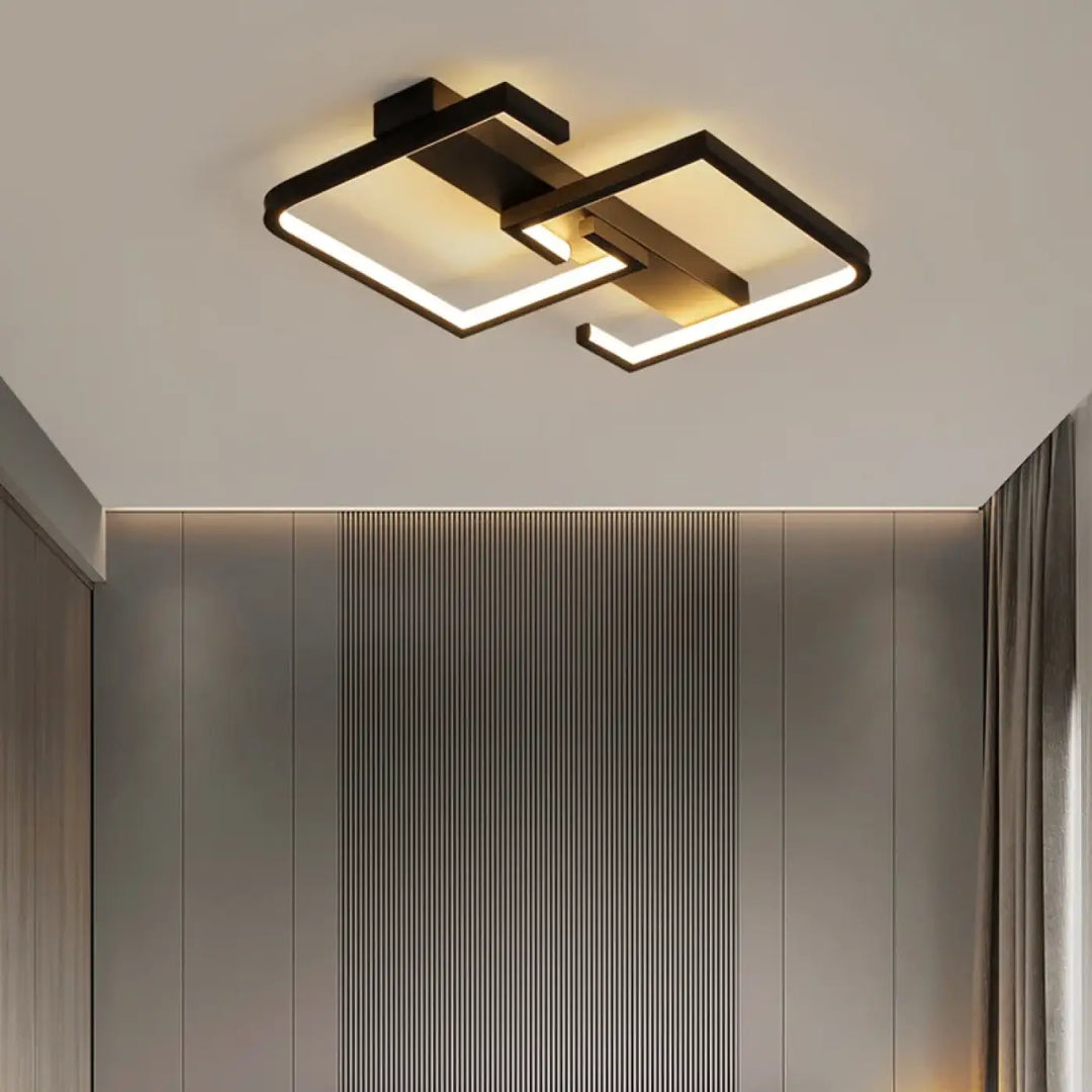 Plafonnier géométrique noir style minimaliste au design moderne