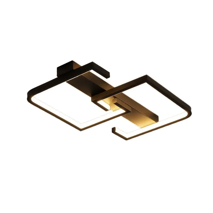 Plafonnier géométrique noir style minimaliste au design moderne