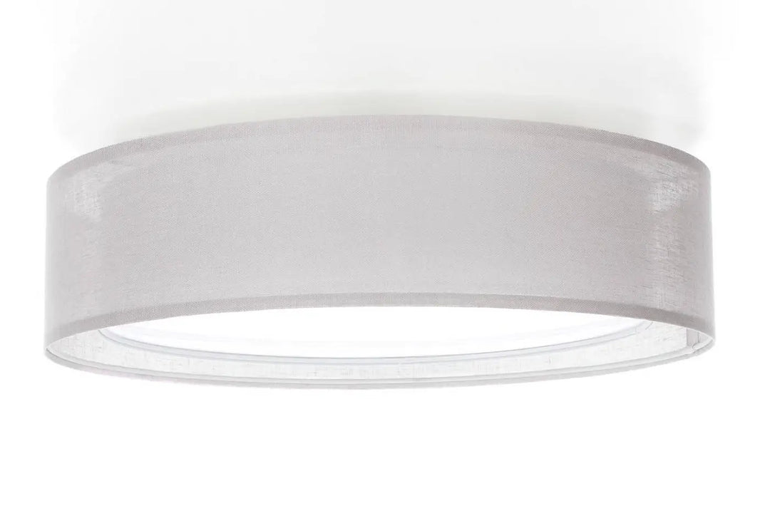 Plafonnier gris design luminaire plafonnier puro avec abat-jour cylindrique translucide blanc à surface lisse légèrement texturée