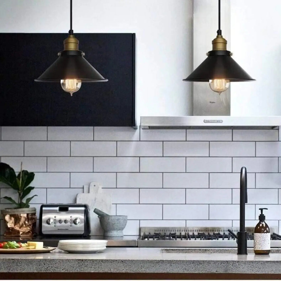 Plafonnier Industriel Vintage Avec Abat-Jour Conique