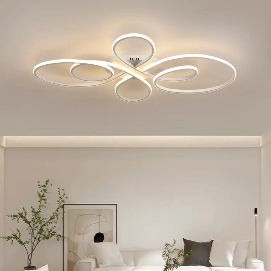 Plafonnier innovant avec courbes modernes en led design élégant
