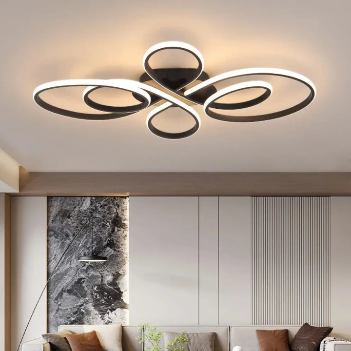 Plafonnier innovant avec courbes modernes en led design élégant