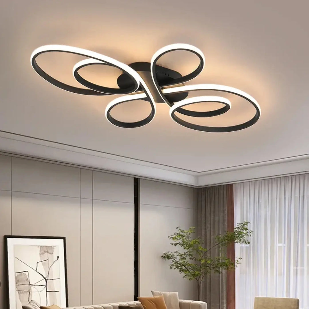 Plafonnier innovant avec courbes modernes en led design élégant