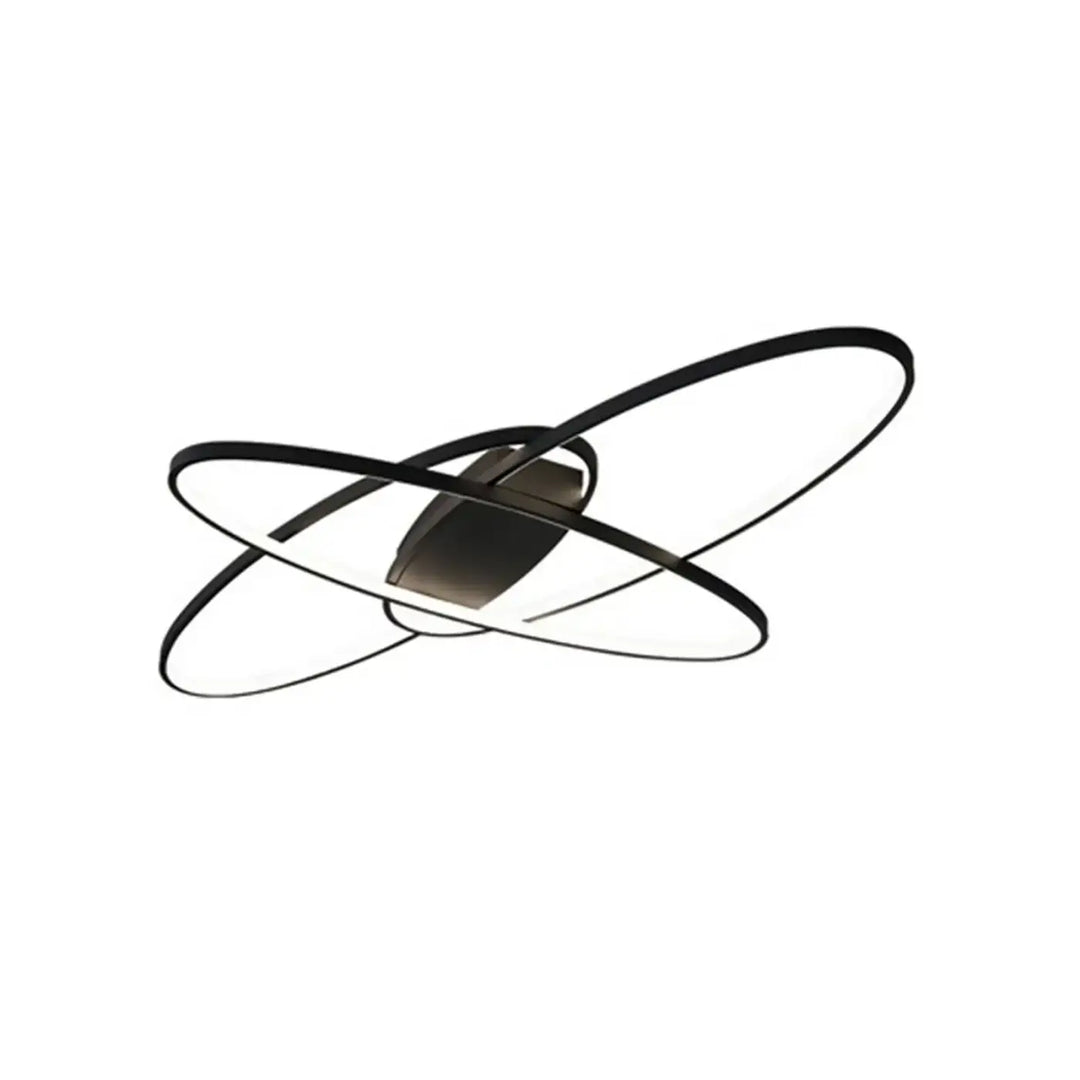 Plafonnier LED anneaux entrelacés style moderne futuriste

