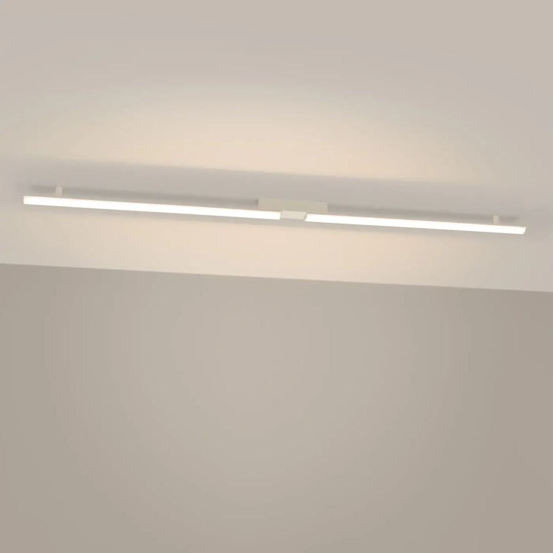 Luminaire plafonnier lagom 3000k beige avec plafonniers linéaires montés horizontalement lumière chaude trois longueurs