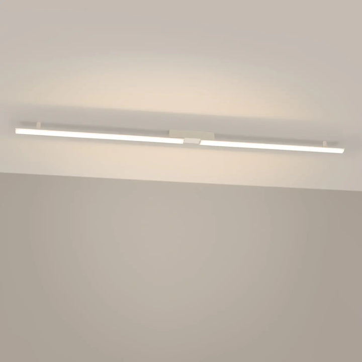 Luminaire plafonnier lagom 3000k beige avec plafonniers linéaires montés horizontalement lumière chaude trois longueurs