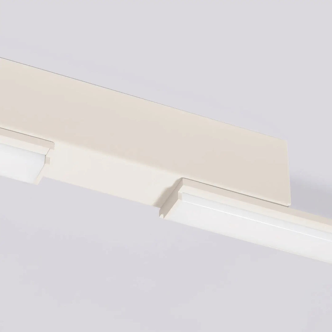 Beige luminaire plafonnier led linéaire avec lumière chaude 3000k en trois longueurs pour un éclairage moderne